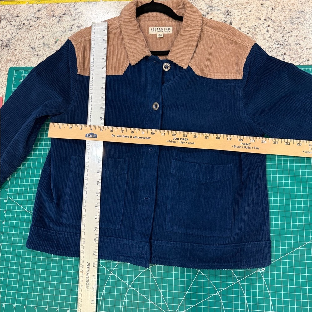 Idyllwind by Miranda Lambert Corduroy Western Jacket Blue Tan Colorblock Medium - Picture 8 of 8